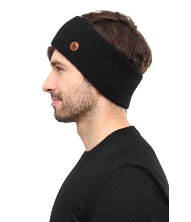 Alpaka Stirnband STRETCH aus 96% Baby Alpaka : Farbe / Gr - schwarz