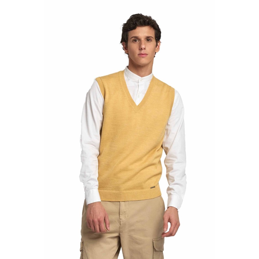 Alpaka Pullunder ABEL aus 100% Baby Alpaka : Farbe / Gr - amarelo-T3A0033