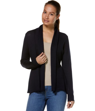 Alpaka Strickjacke PENELOPE aus 100% Baby Alpaka : Farbe / Gr - schwarz