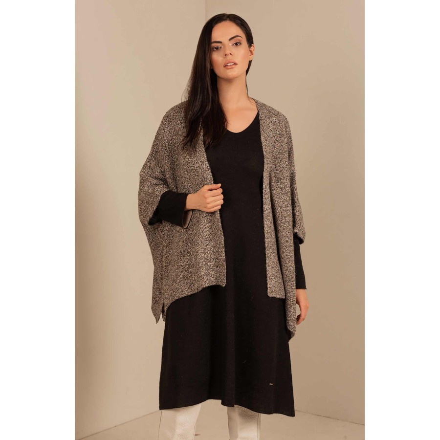 Alpaka Poncho Cape SANDRA aus 100% Baby Alpaka : Farbe / Gr - doe-M9G0618