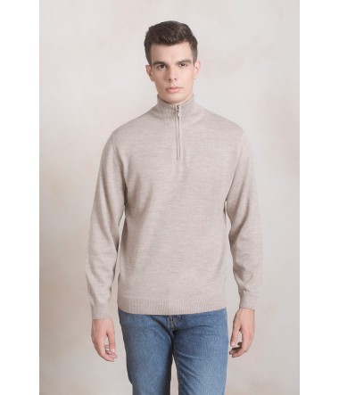 Alpaka Herren Strick Pullover ALBERT KUNA Essentials : Farbe / Gr - polvo-T8A0003