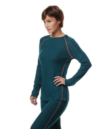 Thermo-Langarm-Shirt St. MORITZ für Damen mit Alpaka-Mix : Farbe / Gr - petrol