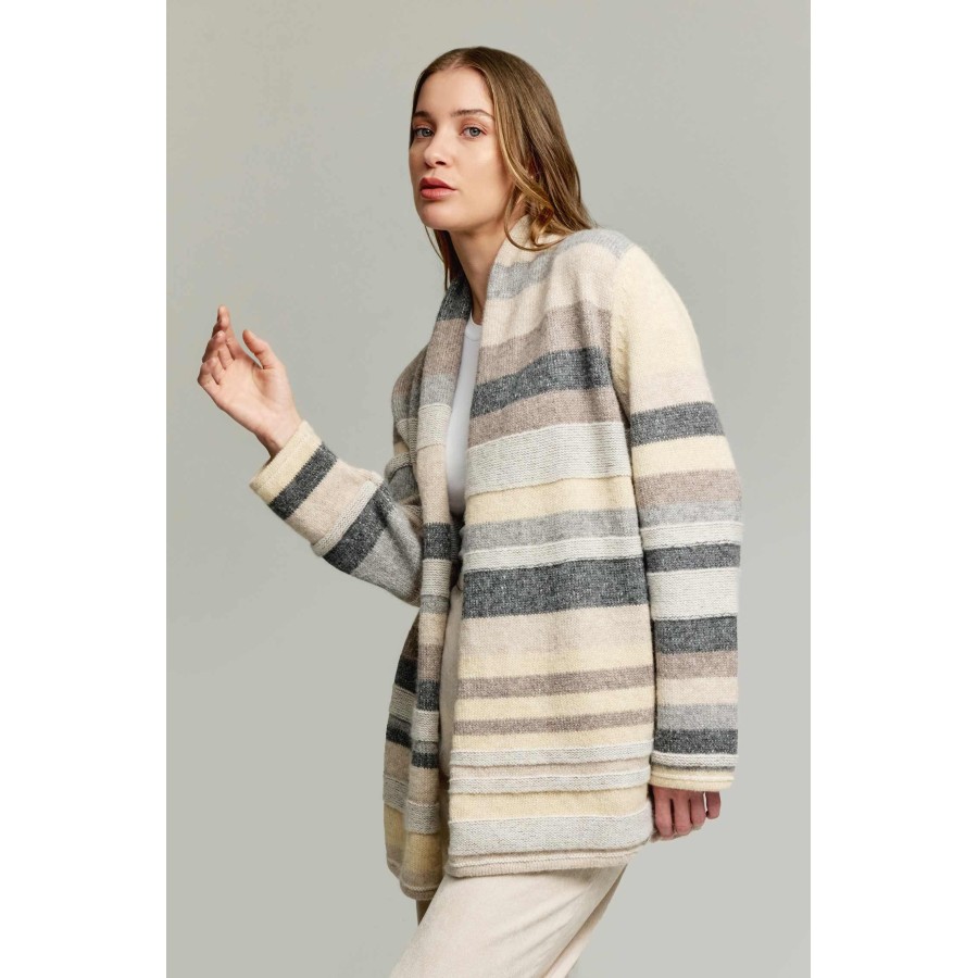 Alpaka Cardigan YESTERDAY aus 100% Baby Alpaka : Farbe / Gr - pelicano-XXC0002