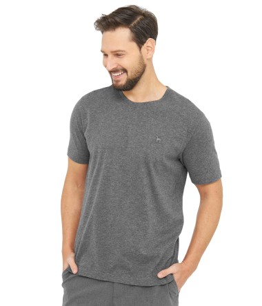 T-Shirt RUNDHALS mit Royal Alpaka-Baumwoll-Mix : Farbe / Gr - graphitgrau