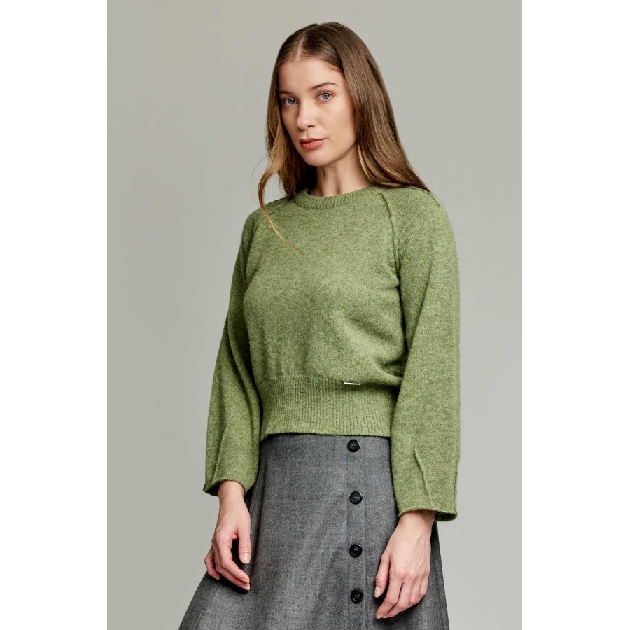 Alpaka Pullover YOVI aus 100% Baby Alpaka : Farbe / Gr - salvia-T4B0017