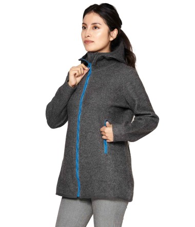 Alpaka Kapuzenjacke ALPACA SPORT aus Alpaka-Woll-Mix : Farbe / Gr - anthrazit