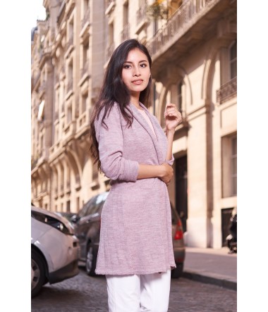 Alpaka Strickjacke PENELOPE LONG aus 100% Baby Alpaka