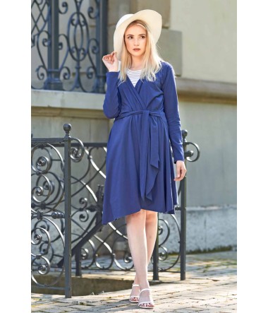 Cardigan Kleid LAMEC aus Pima Bio Baumwolle : Farbe / Gr - twilight-blue