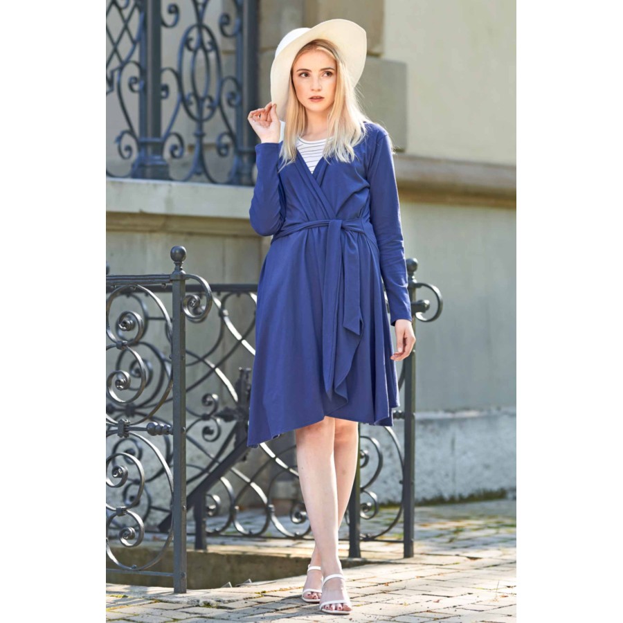 Cardigan Kleid LAMEC aus Pima Bio Baumwolle : Farbe / Gr - twilight-blue