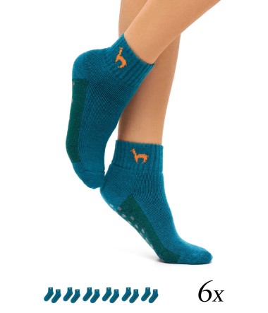 Alpaka Socken ABS kurz 6er Pack mit 52% Alpaka & 35%...