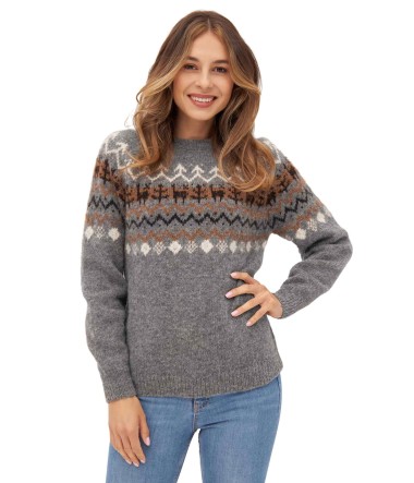 Alpaka Damen Pullover NATURA aus ungefärbtem Alpaka