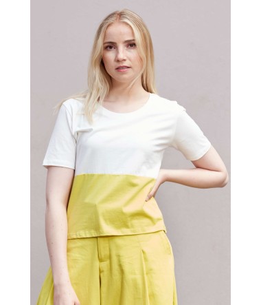 Kurzarm T-Shirt aus 100% Bio Pima Baumwolle : Farbe / Gr - gelb