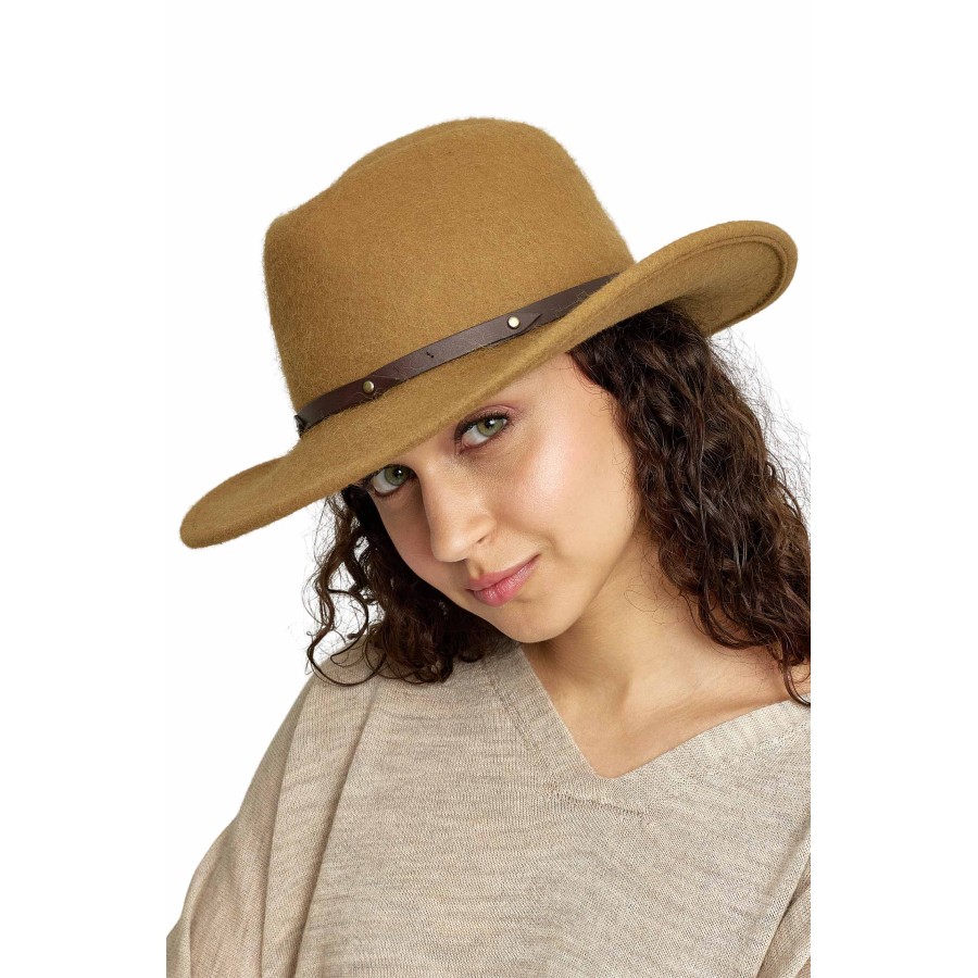 Alpaka Hut PATRIOT für Herren und Damen gefilzt Fedora Stil von KUNA : Farbe / Gr - camel-XXECAME