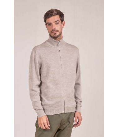 Alpaka Herren Basic Strickjacke ANDREAS KUNA Essentials : Farbe / Gr - polvo-T8A0003