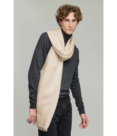 Alpaka Webschal VERMONDI ECO aus Baby Alpaka & Seide : Farbe / Gr - beige-XXC0002