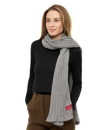 Alpaka Schal/Reisedecke SUAVE aus 100% Baby Alpaka : Farbe / Gr - silber