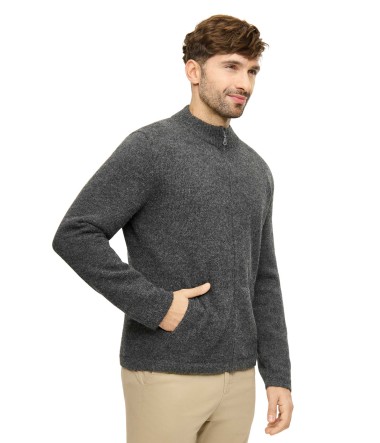 Alpaka Strickjacke BEAU aus 100% Alpaka : Farbe / Gr - grau