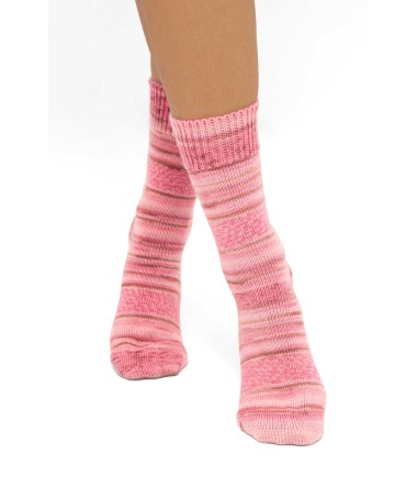 Alpaka Kuschel-Socken HARMONY aus Alpaka-Wolle-Mix : Farbe / Gr - koralle
