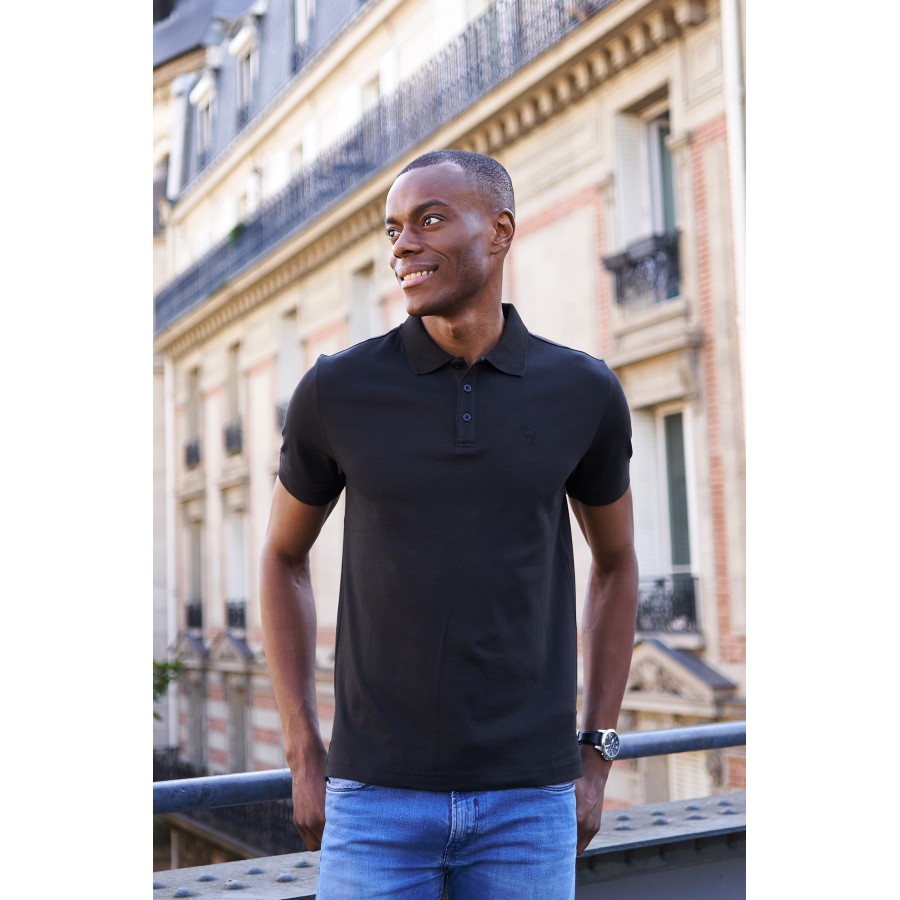Polo Shirt BASIC HERREN aus 100% Bio-Pima-Baumwolle : Farbe / Gr - schwarz