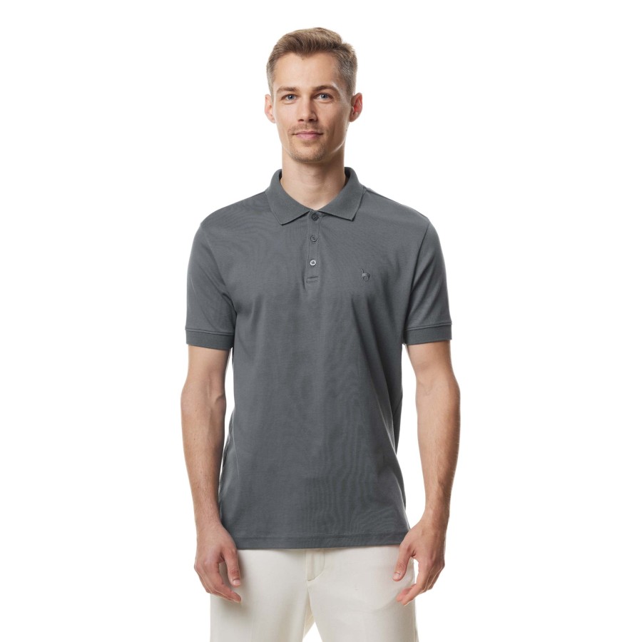 Polo Shirt BASIC HERREN aus 100% Bio-Pima-Baumwolle : Farbe / Gr - graphitgrau