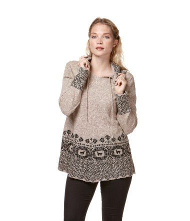 Alpaka Pullover DIVINO aus 100% Baby Alpaka : Farbe / Gr - sand