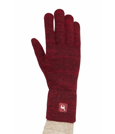 Alpaka Fingerhandschuhe TOUCH aus 100% Baby Alpaka : Farbe / Gr - rot-schwarz meliert