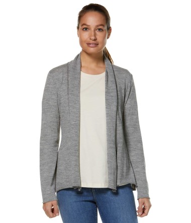 Alpaka Strickjacke PENELOPE aus 100% Baby Alpaka : Farbe / Gr - silbergrau