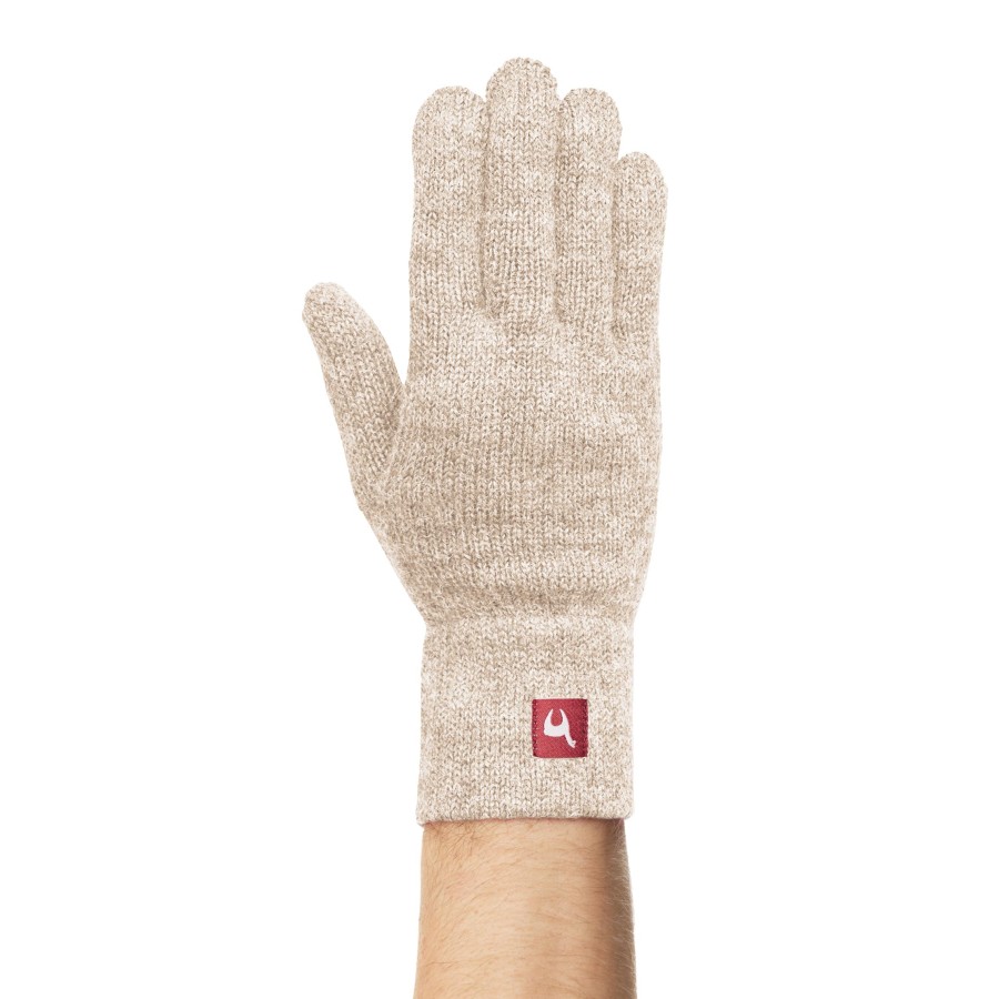 Alpaka Gefütterte Fingerhandschuhe UNI aus 100% Alpaka : Farbe / Gr - sand