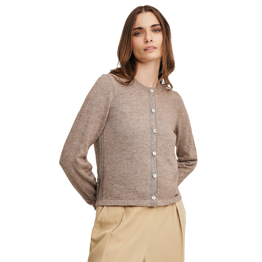 Alpaka Cardigan WANDERES aus Baby Alpaka Eco & Bio-Baumwolle : Farbe / Gr - arcilla-08A0454