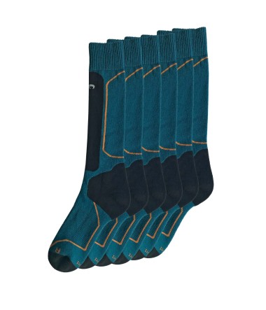 Alpaka Premium SKI- & SPORTSOCKEN 6er Pack aus Alpaka-Baumwoll-Mix : Farbe / Gr - petrol