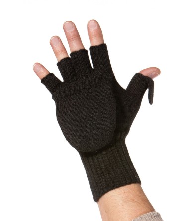 Alpaka Handschuhe KÄNGURU aus 100% Baby Alpaka : Farbe / Gr - schwarz