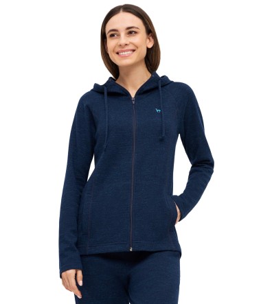 ANDEN ACTIVE Damen Thermo Lounge-Hoody mit Premium Baby Alpaka : Farbe / Gr - navy