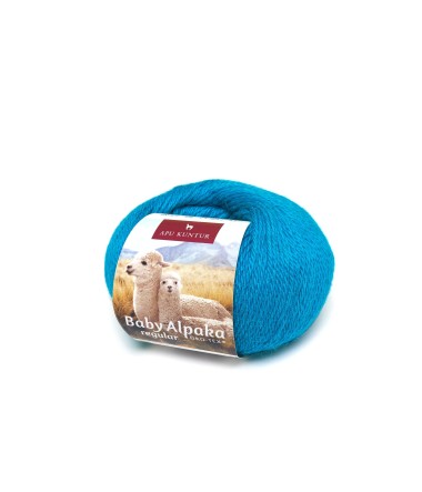 Alpaka Wolle REGULAR | 50g | 100% Baby Alpaka | 36 Farben : Farbe / Gr - 20 türkis one-size