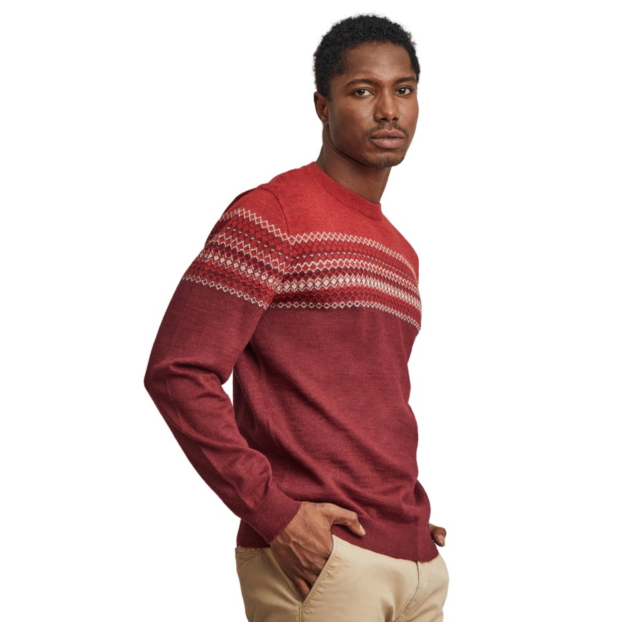 Alpaka Pullover WALLACE aus 100% Baby Alpaka : Farbe / Gr - bloodstone-XXC0003