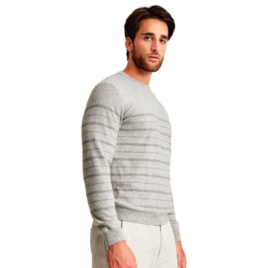 Alpaka Pullover WESTMINSTER aus Baby Alpaka Eco & Bio-Baumwolle : Farbe / Gr - perla-XXC0003