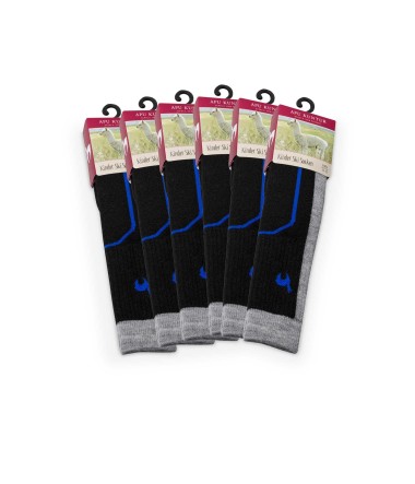 Alpaka KINDER SKI SOCKEN 6er Pack aus Alpaka Woll-Mix