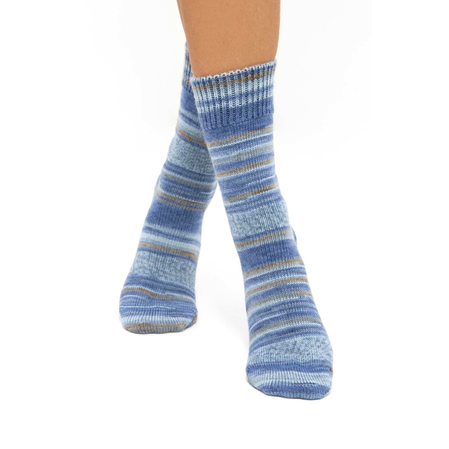 Alpaka Kuschel-Socken HARMONY aus Alpaka-Wolle-Mix : Farbe / Gr - ocker-blau