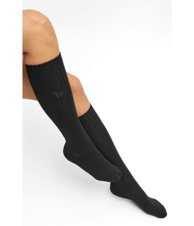 Alpaka KNIESOCKEN aus Alpaka-Wolle-Mix : Farbe / Gr - schwarz