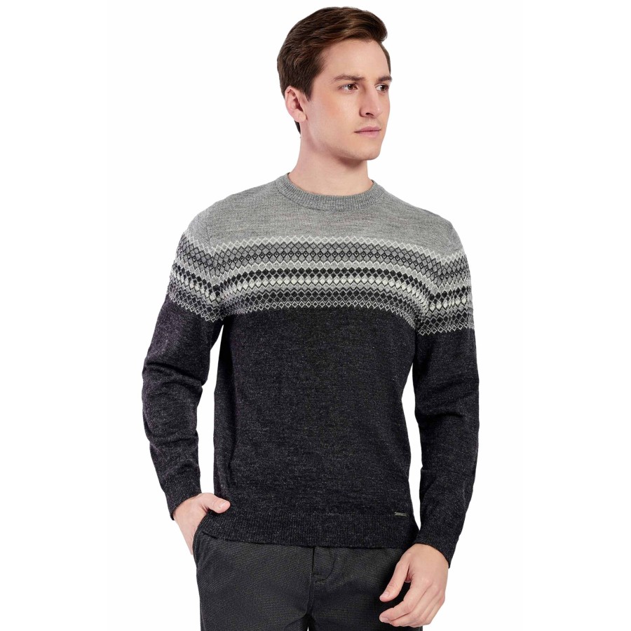 Alpaka Pullover WALLACE aus 100% Baby Alpaka : Farbe / Gr - antracite-XXC0002