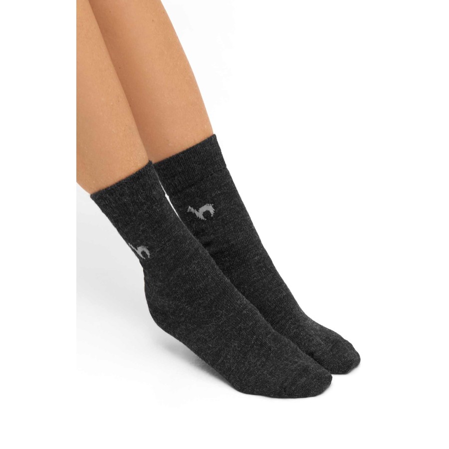 Alpaka Socken 6er Pack BUSINESS aus Alpaka-Wolle-Mix : Farbe / Gr - dunkelgrau