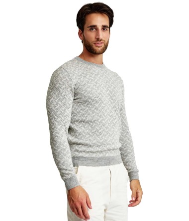 wendbarer Alpaka Pullover WIMBLEDON aus Baby Alpaka & Seide : Farbe / Gr - perla-XXC0003