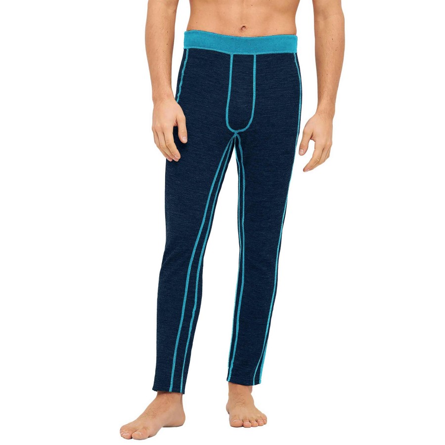 ANDEN ACTIVE Herren Thermo Hose lang mit Premium Baby Alpaka : Farbe / Gr - navy-türkis