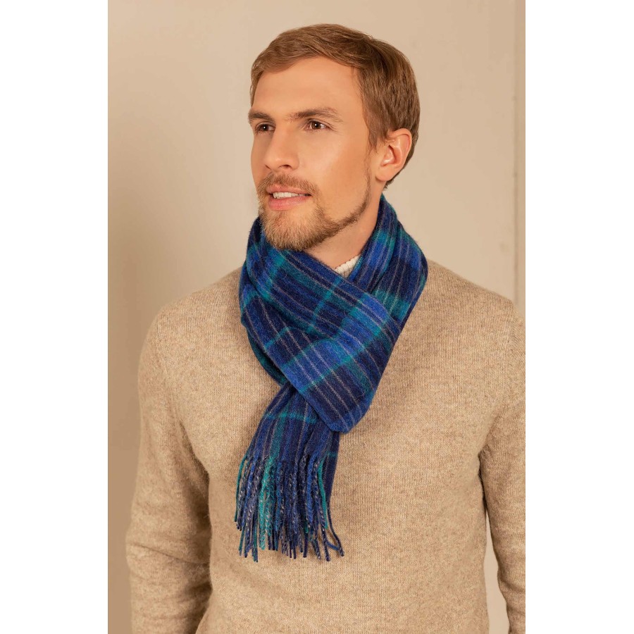Alpaka Schal UANUCO aus 100% Baby Alpaka : Farbe / Gr - azul-XXC0006