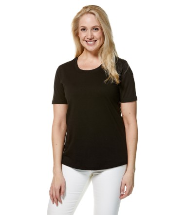 Kurzarm T-Shirt aus 100% Bio Pima Baumwolle : Farbe / Gr - schwarz