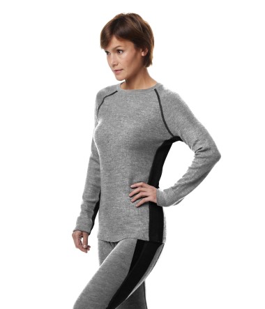 Thermo-Langarm-Shirt St. MORITZ für Damen mit Alpaka-Mix : Farbe / Gr - grau