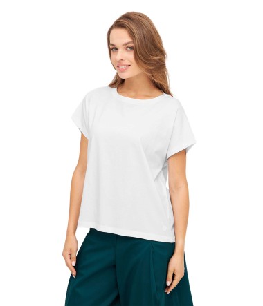 T-Shirt BOXY aus Bio-Pima-Baumwolle : Farbe / Gr - weiss