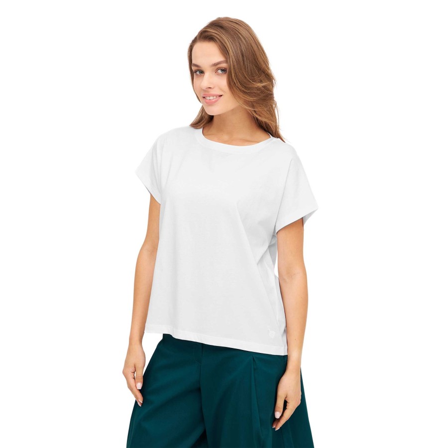 T-Shirt BOXY aus Bio-Pima-Baumwolle : Farbe / Gr - weiss