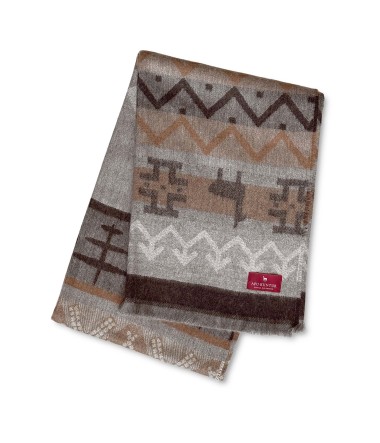 Alpaka Decke CAMINO aus 100% Baby Alpaka : Farbe / Gr - stone-mokka