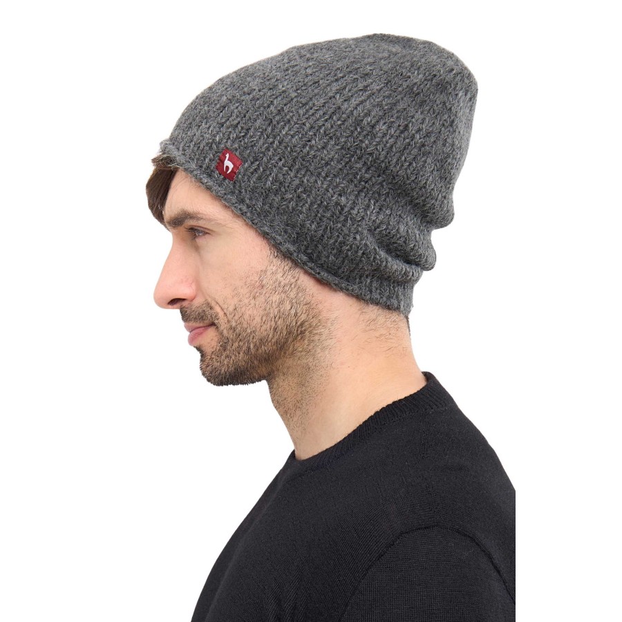 Alpaka Mütze TARIK aus Alpaka und Merino : Farbe / Gr - grau