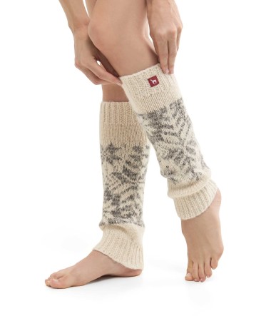 Alpaka Beinstulpen NATURA aus 100% Alpaka Superfine : Farbe / Gr - weiss